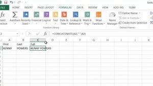 Concatenate and Proper - Nested Functions -Excel 2013