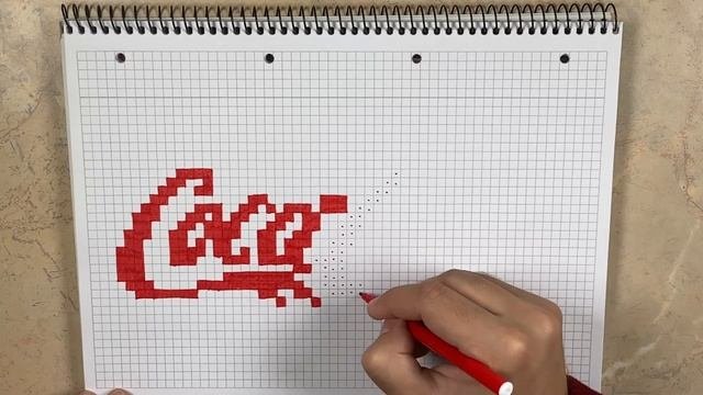 Как нарисовать логотип Coca-Cola | Рисунки по клеточкам для срисовки