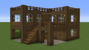 Майнкрафт - Как построить дом из темного дуба. Minecraft