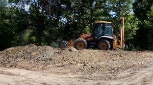 Выравнивание участка. Планировка. Аренда спецтехники. Экскаватор погрузчик.