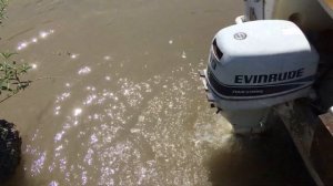 Evinrude 9.9 HP engine running