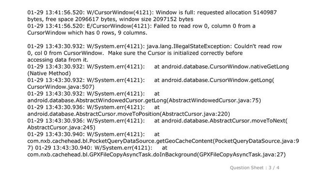 Android : android java.lang.IllegalStateException: Couldn't read row 0, col 0 from CursorWindow смотреть онлайн