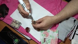 Электрический гравер, пробная полировка.