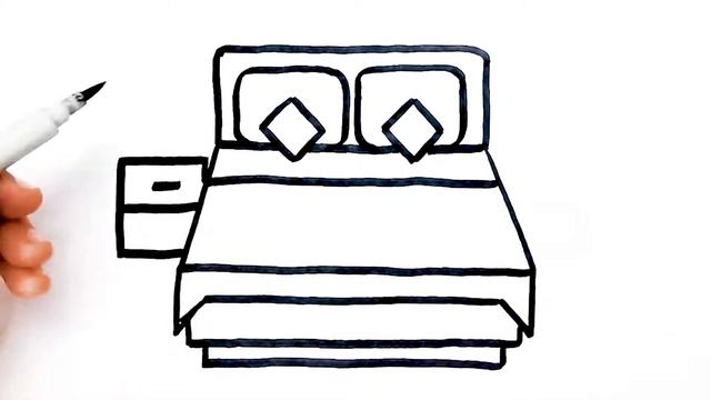 Как нарисовать кровать легко и просто смотреть онлайн