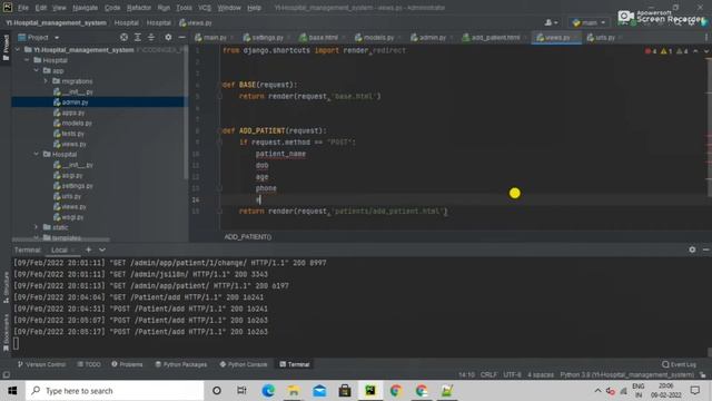 Add Patient (Backend) | Patient Form Data Save in Database | Django Projects | Django Tutorial
