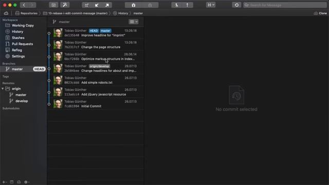 Surviving with Git #13: Editing Old Commit Messages смотреть онлайн