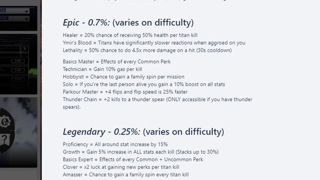 ALL PERK STATS  META PERKS IN AOT EVOLUTION