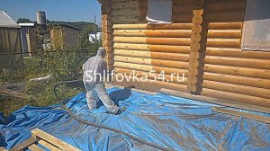 Пескоструйка. Очистка сруба от старой краски