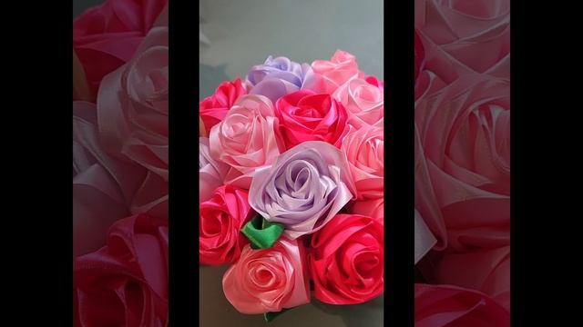 РОЗЫ ИЗ АТЛАСНЫХ ЛЕНТ #хобби #творчество #розы #атласныерозы #розыизлент