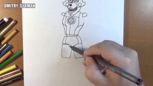 How to draw Funtime Foxy, FNaF, Как нарисовать фантайм Фокси, ФНаФ