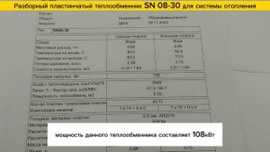 Теплообменник разборный пластинчатый SN08-30 - для отопления - 108 кВт.
