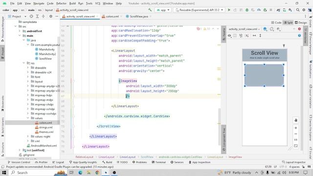How To Make Cards & Small Scroll View In Android Studio | Mouse Studio.