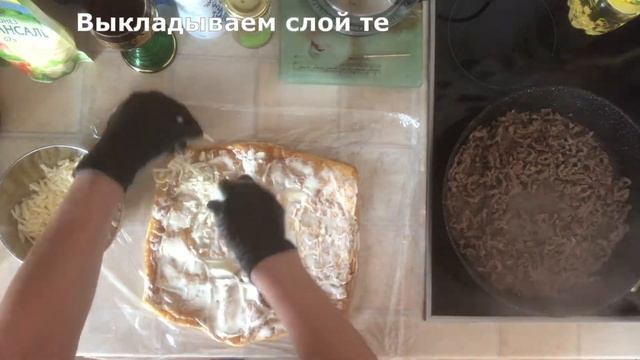 ЯИЧНЫЙ РУЛЕТ с сыром и ветчиной (Ролл из омлета)