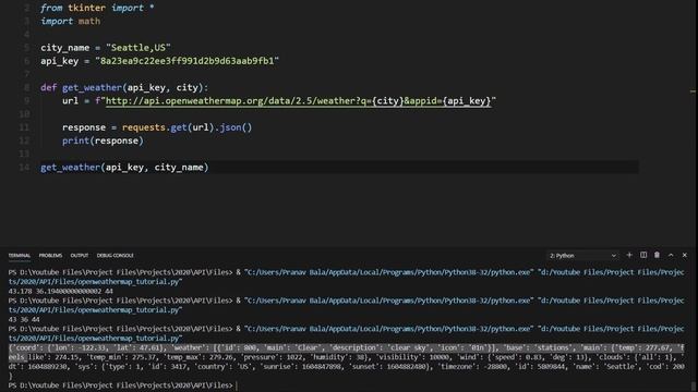 OpenWeatherMap API With Python (Pt. 1) | API Tutorial Series смотреть онлайн