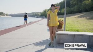 Wearing Revealing Short Yellow dress - В откровенном коротком желтом платье