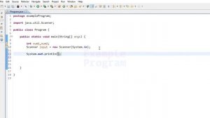 Java Example Program to Swap Two Numbers using a third variable