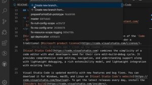 VS Code tips — Git branch status bar item