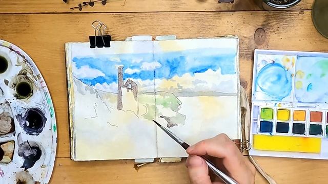Cornwall Coast Landscape Sketch in my Nature Journal смотреть онлайн