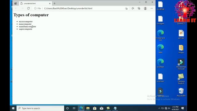 Creating list in html//ordered and unordered list in html //HTML for begginers//learn it 9M