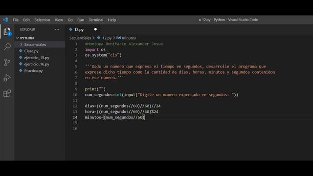 Ejercicio 12 PYTHON-Problemas Secuenciales смотреть онлайн