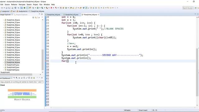 Java Program 46 - Java Program to Print Alphabet Patterns - Study Viral смотреть онлайн