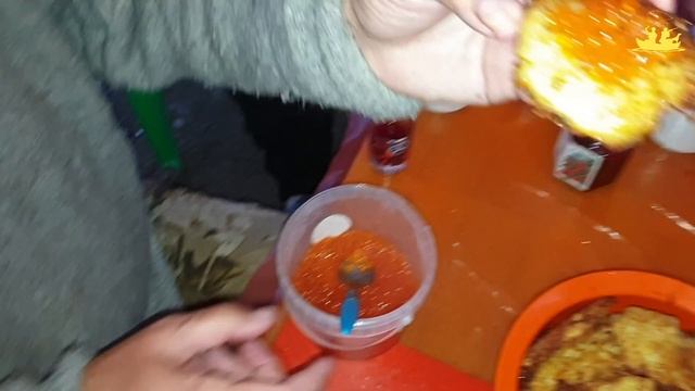Драники с красной икрой.