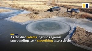 Rare ice disc forms on Inner Mongolia river in China as result of extreme cold