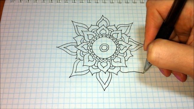 Простые рисунки #429 Красивый узор цветочек смотреть онлайн