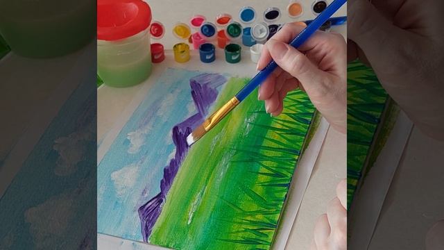 Обучение по рисованию. Рисуем альпийский пейзаж.
