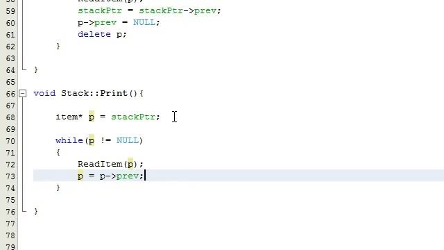 How to Create a Stack Class Project - (Part 8) - Defining the Print Function