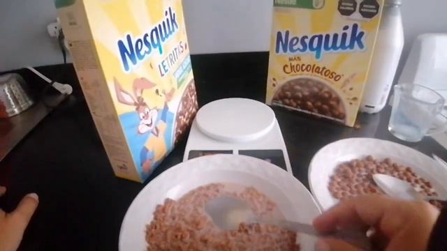 Comparación de cereales NESQUIK con y sin azúcar. смотреть онлайн