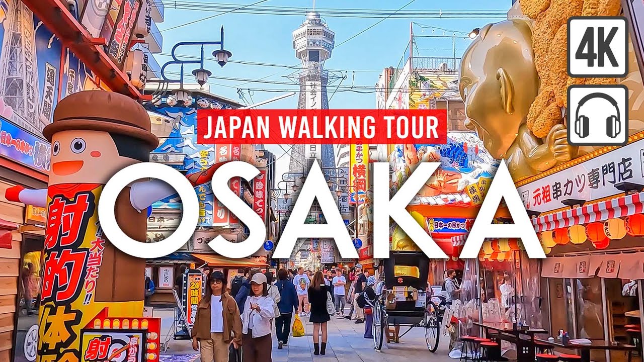 Осака Япония - Пешеходная экскурсия по Оскане в формате 4K - Обзор Осканы