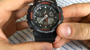 Как настроить часы Casio G SHOCK GA 100 1A4 инструкция от Vip-TimeClub.Net