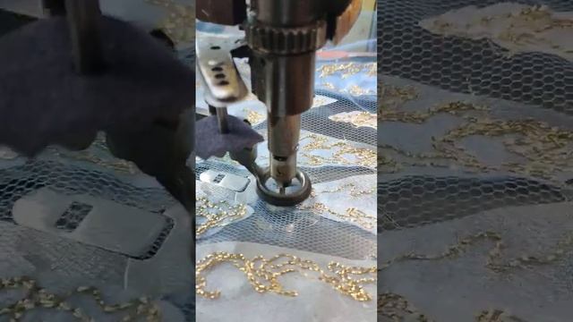 Chain stitch machine embroidery ASMR