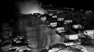 вид провала в Соликамске ночью сбоку - взрыв