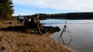Ловля на фидер осенью. Озеро Пионерское, Выборгский район, Ленинградской области.