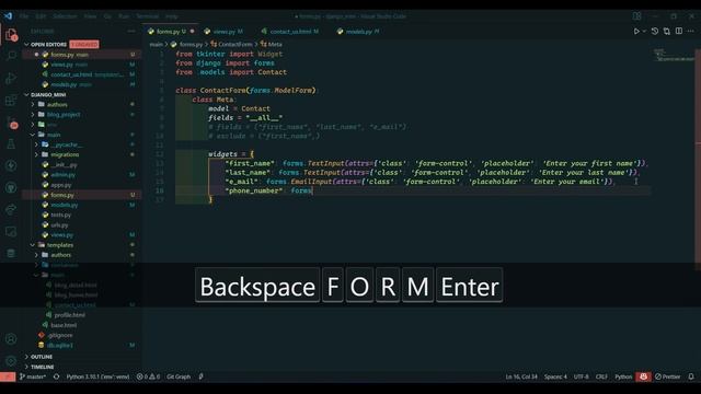 Widgets in forms | Django | Python