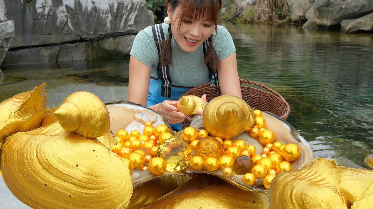 👑😲Жемчужное сокровище! Девушка вылавливает мутировавших речных моллюсков, жемчужные сокровища смотреть онлайн