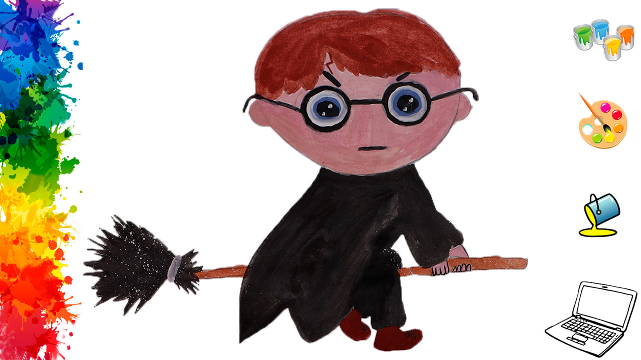 Как нарисовать Гарри Поттера, рисунок Гарри Поттер карандашом поэтапно легко для начинающих