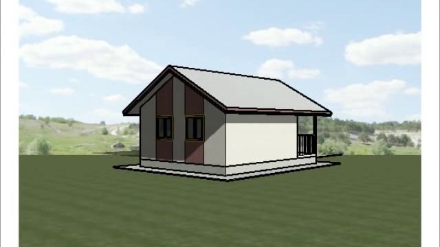 Проект каркасного дома КД-15, 6х6 с террасой 6х2. смотреть онлайн