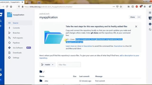 Clone repository/project from Bitbucket in Android studio. смотреть онлайн