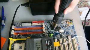 Отпайка южного моста с помощью фена