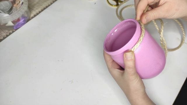 Хендмейд из стеклянной банки. Цветочная композиция в декорированной банке