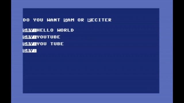 SAM - Text to speech on the Commodore 64!