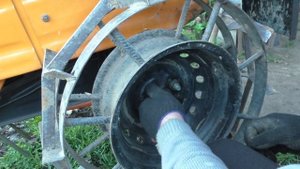 грунтозацепы для тяжёлого мотоблока из дисков от жигулей.