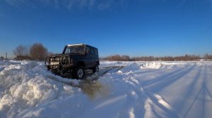 Чистка озера уазиком с отвалом