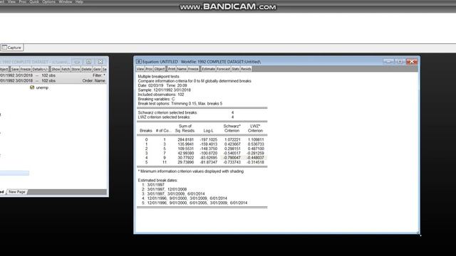 Video 3 - Bai-Perron multiple breakpoint test (part 1) on Eviews смотреть онлайн
