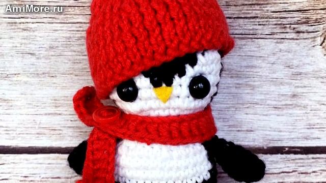 Амигуруми: схема Пингвинчик в шапочке. Игрушки вязаные крючком - Free crochet patterns.