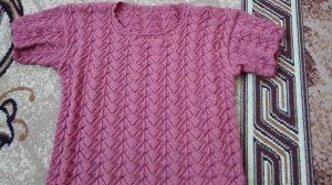 Ажурный топ спицами//Описание// Вяжем образец узора.