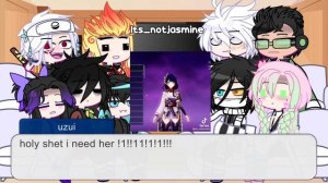HASHIRAS react to..||Genshin x demon slayer||raiden shogun/ei ||part 1/2||gacha club||NO SHIPS||